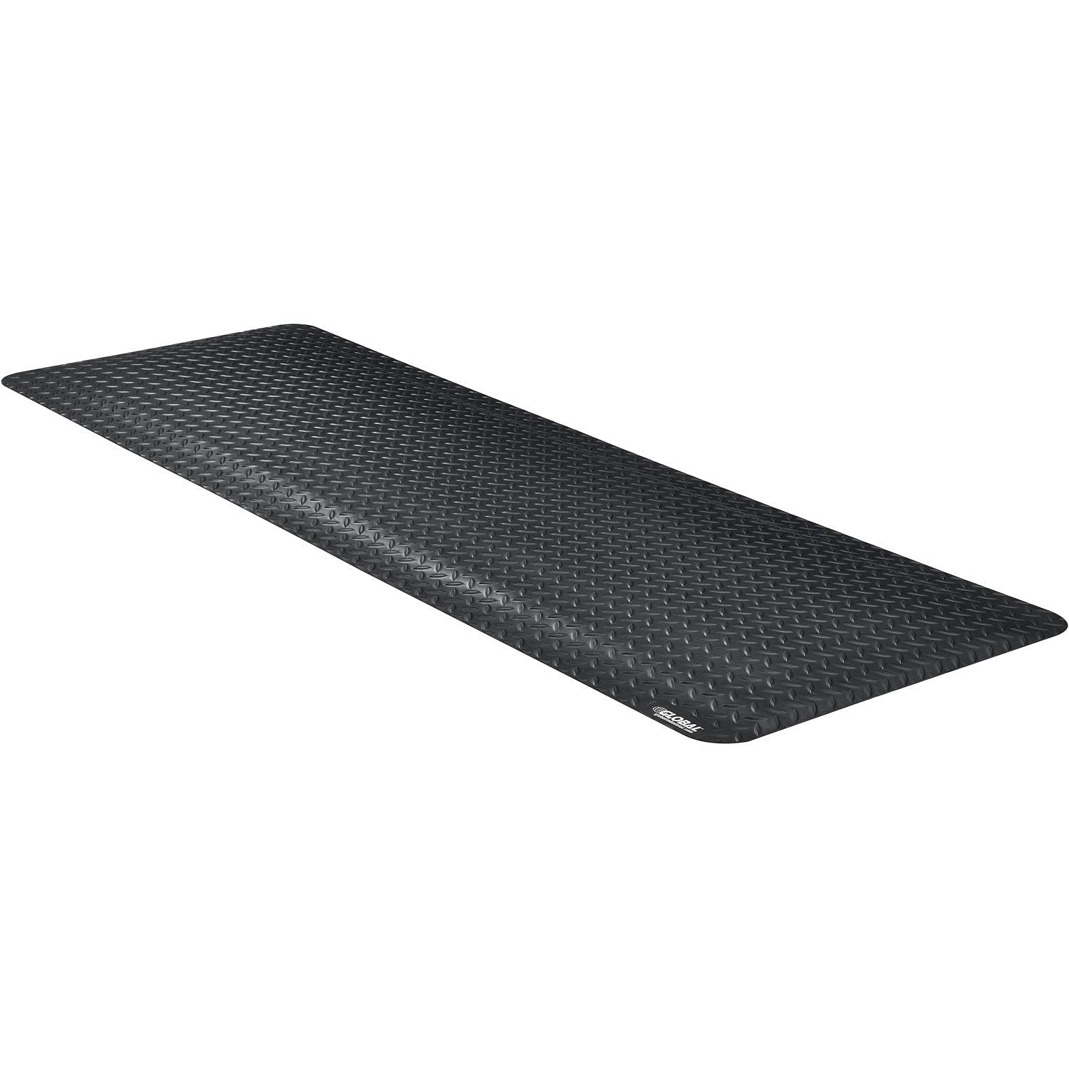 24" W x 72L Diamond Plate Ergonomic Anti Fatigue Mat by Global Industrial – Foam, Black, Model 39267090020000600