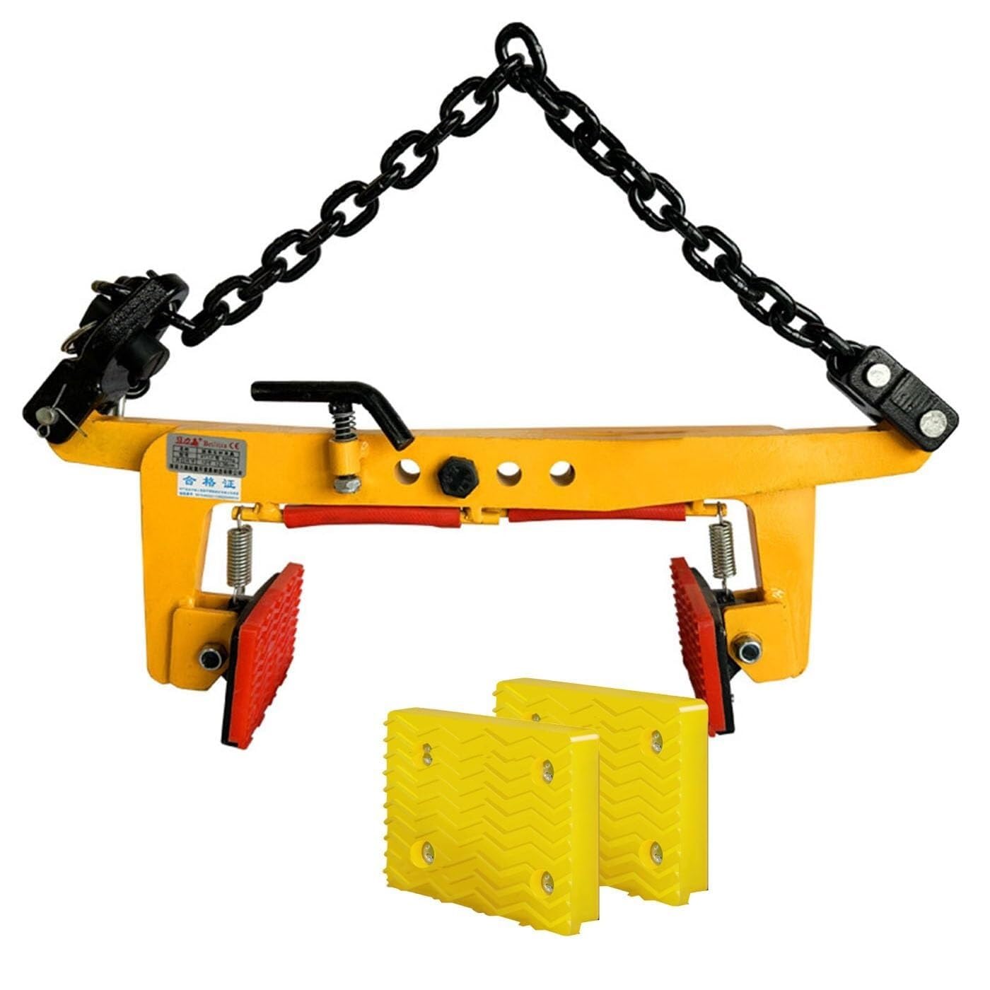 Vertical Stone Lifting Clamps With 4 Anti-slip Pad, Heavy Duty Granite Curb Lifter Clamp, Adjustable Lifting Clamps For Stone, 246-800kg Chain Stone Lifting Clamps(24-79cm)