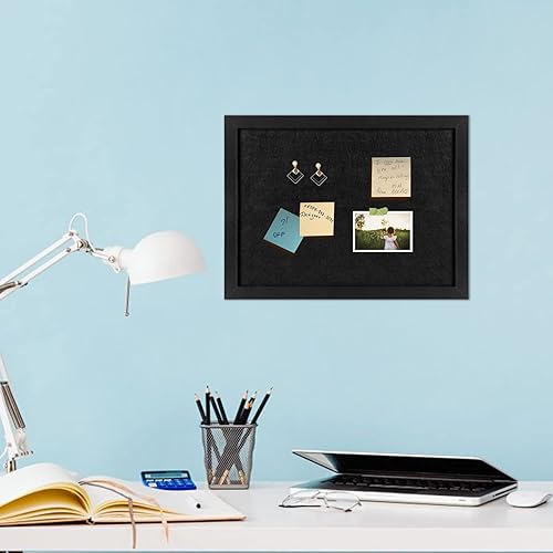 Miniatura 3 de Tablero de anuncios de corcho, marco negro, tableros de corcho para paredes con fieltro, tablero decorativo para colgar en casa, escuela, oficina,