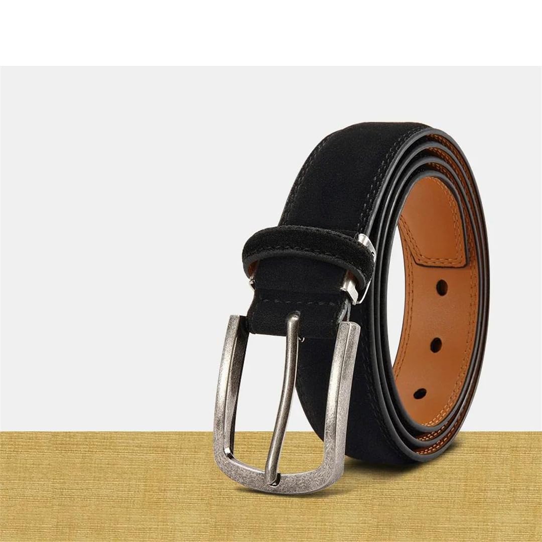 Yeuyyben Cinturón de piel sintética para hombre con hebilla de metal y hebilla automática, ajustable, estilo casual