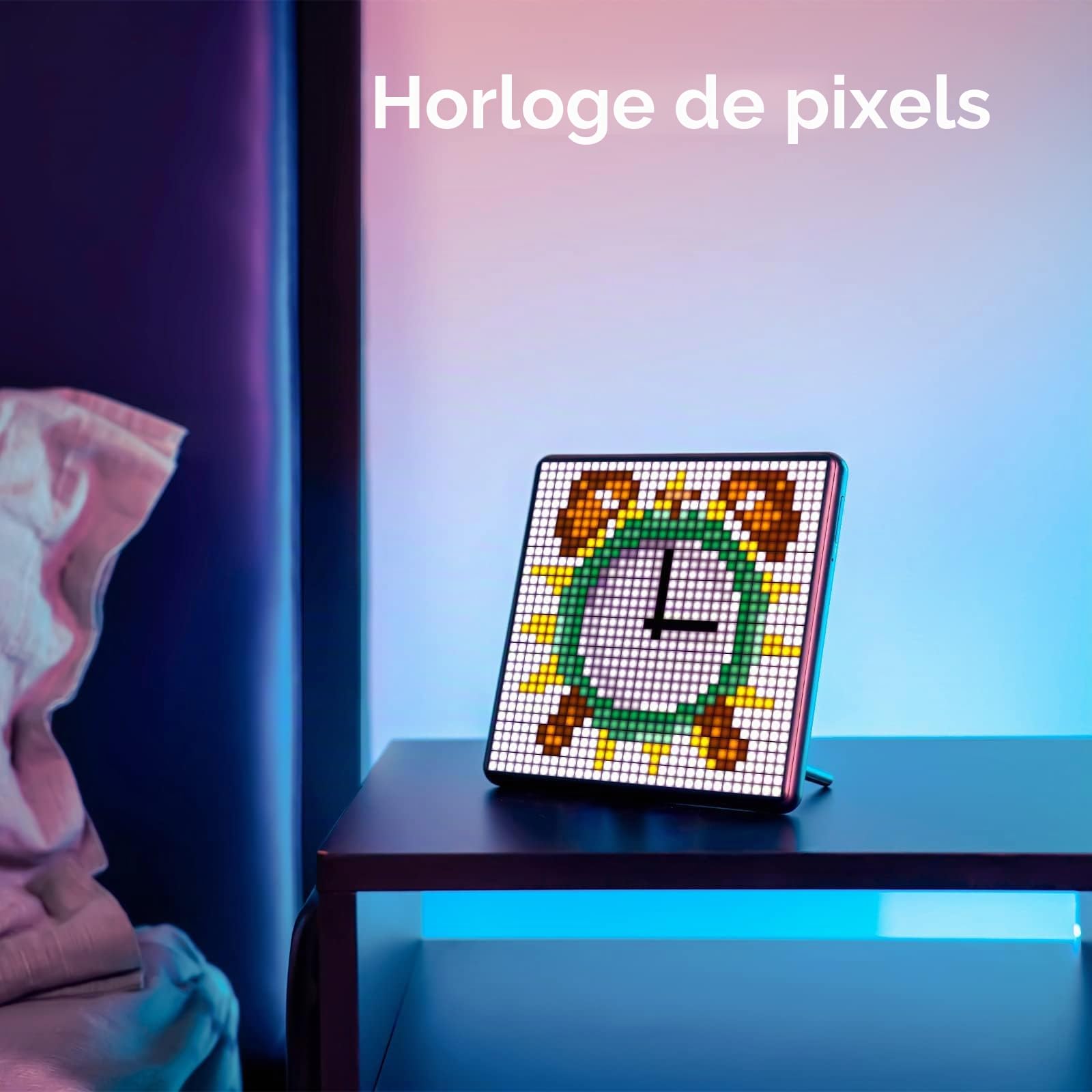 Divoom Pixoo-Max Cadre Photo numérique Polyvalent, Affichage LED programmable de Pixel Art 32 X 32, Accessoires de Jeu, néon pour la décoration de la Chambre, enseigne de fenêtre
