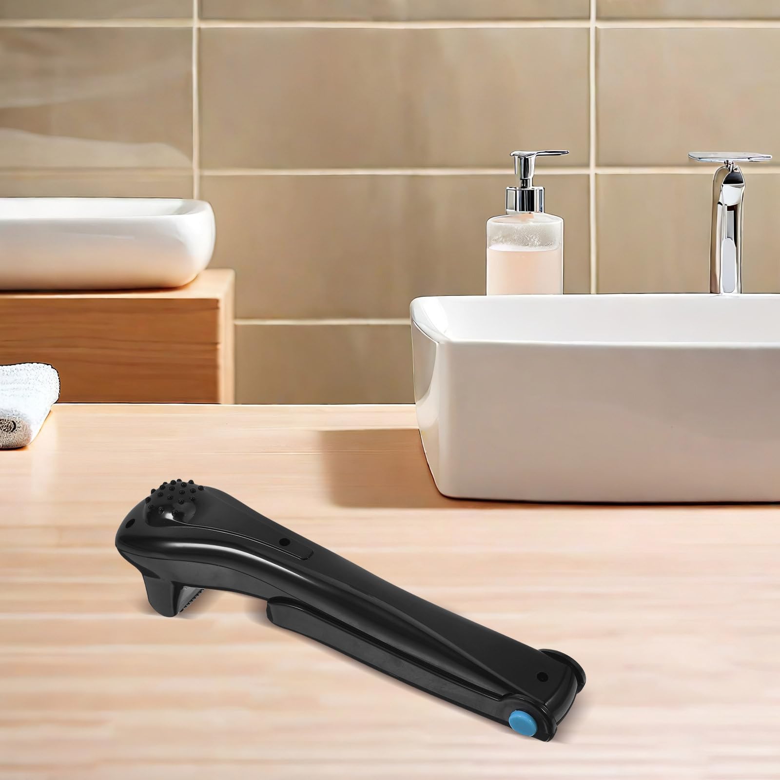 Depiladora Eléctrica de Espalda para Hombres Negra Material Abs, Afeitadora Corporal Portátil y Fácil de Manejar Vello