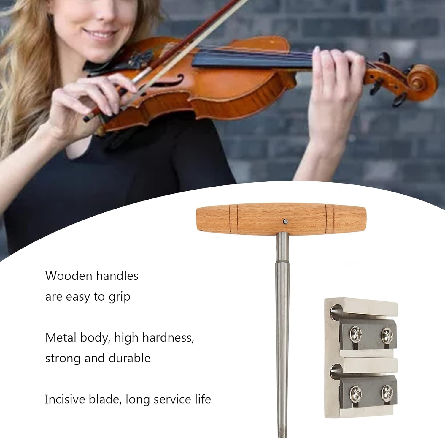 Violin Tool Set, Precision Peg Shaver for Smooth Tuning, Peg Hole Reamer with Wooden Handle for Violinists, Luthiers, and Music Students Maintenance