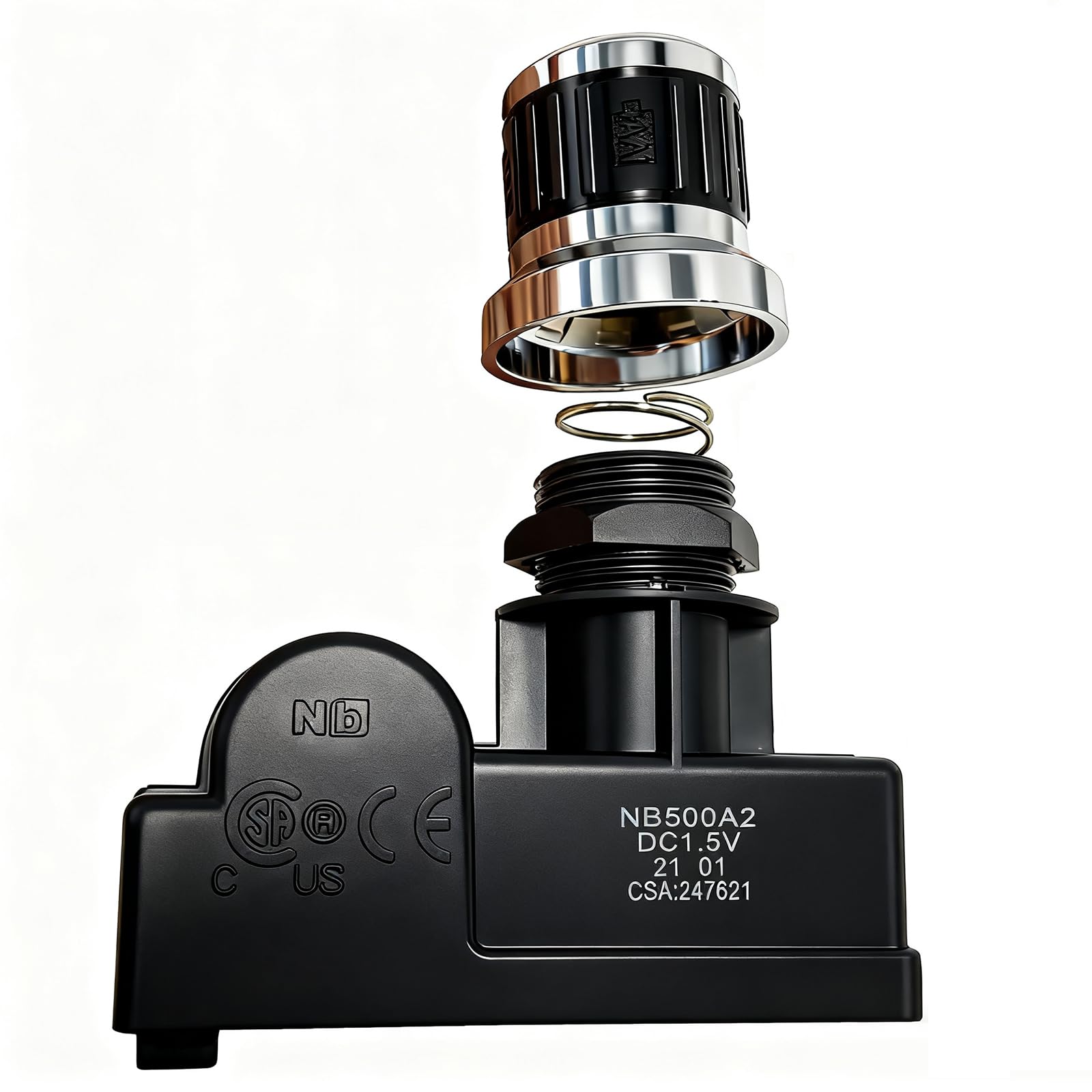 MCAMPAS 2 Outlets Electronic Spark Igniter, Chrome Coated Tact Switch Spark Generator Grill Ignitor for Char-Broil, Kenmore Sears, Brinkmann, Broil-Mate, Broilmaster, Blackstone. AA Battery