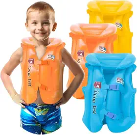 Colete Salva-Vidas Infantil de PVC, Tamanhos P/M/G para Crianças de 2-12 Anos, Flutuação Confortável para Piscina, Design Ergonômico, Cor Aleatória