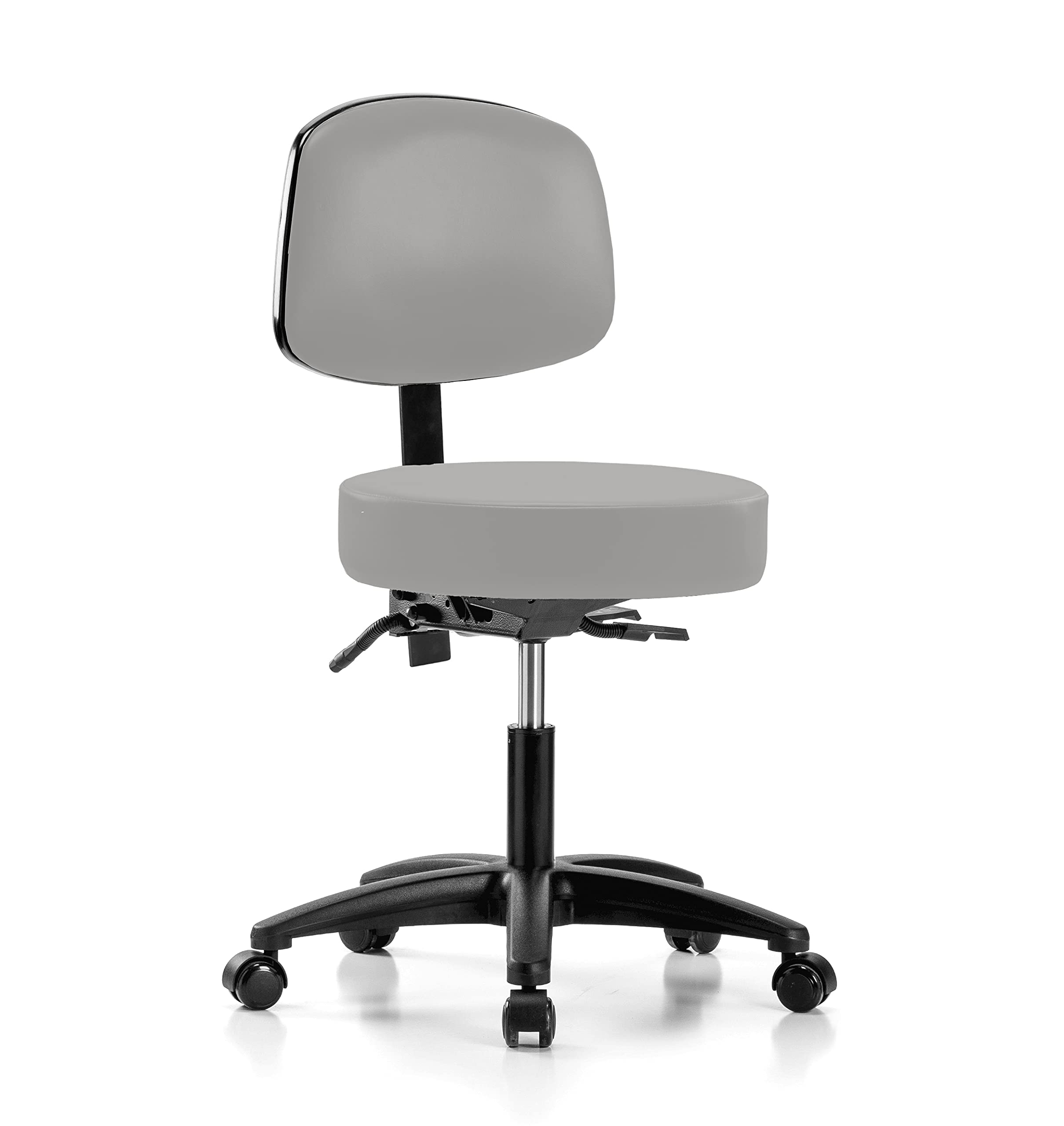 Perch Exam Stool, Casters, 18-23", Grey