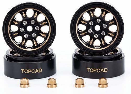 Miniatura 2 de Ruedas de latón 1.0 para 124 RC Crawler Axial SCX24 actualizaciones (negro)