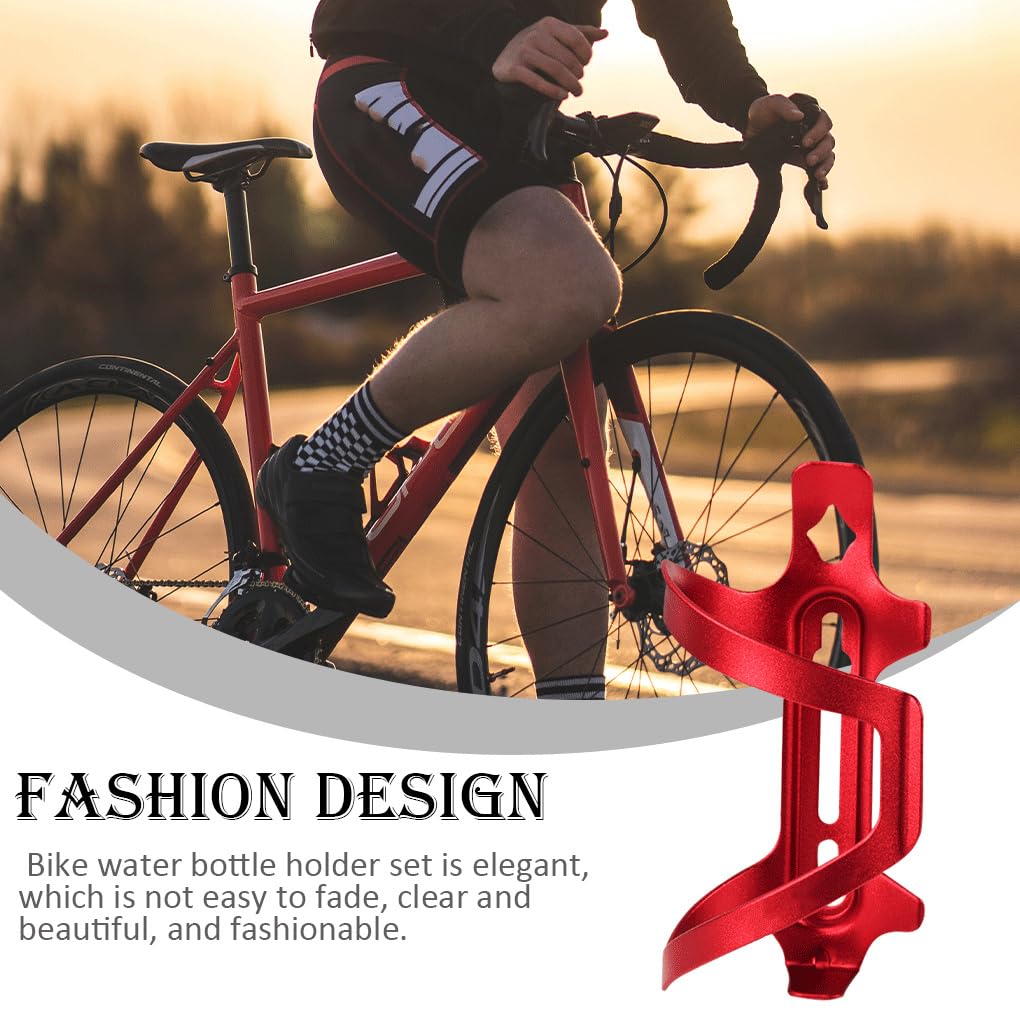 Juego de 10 soportes para botellas de agua de bicicleta de aleación de aluminio universal para bicicleta de montaña, jaula exterior portátil, color rojo