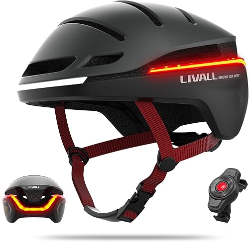 Miniatura 1 de LIVALL EVO21 Smart Cycling Helmet SOS Alert Bluetooth Helmet Offer 360Warning Light Brake Warning Light and Turn Signals, Urban Bicycle Helmet for