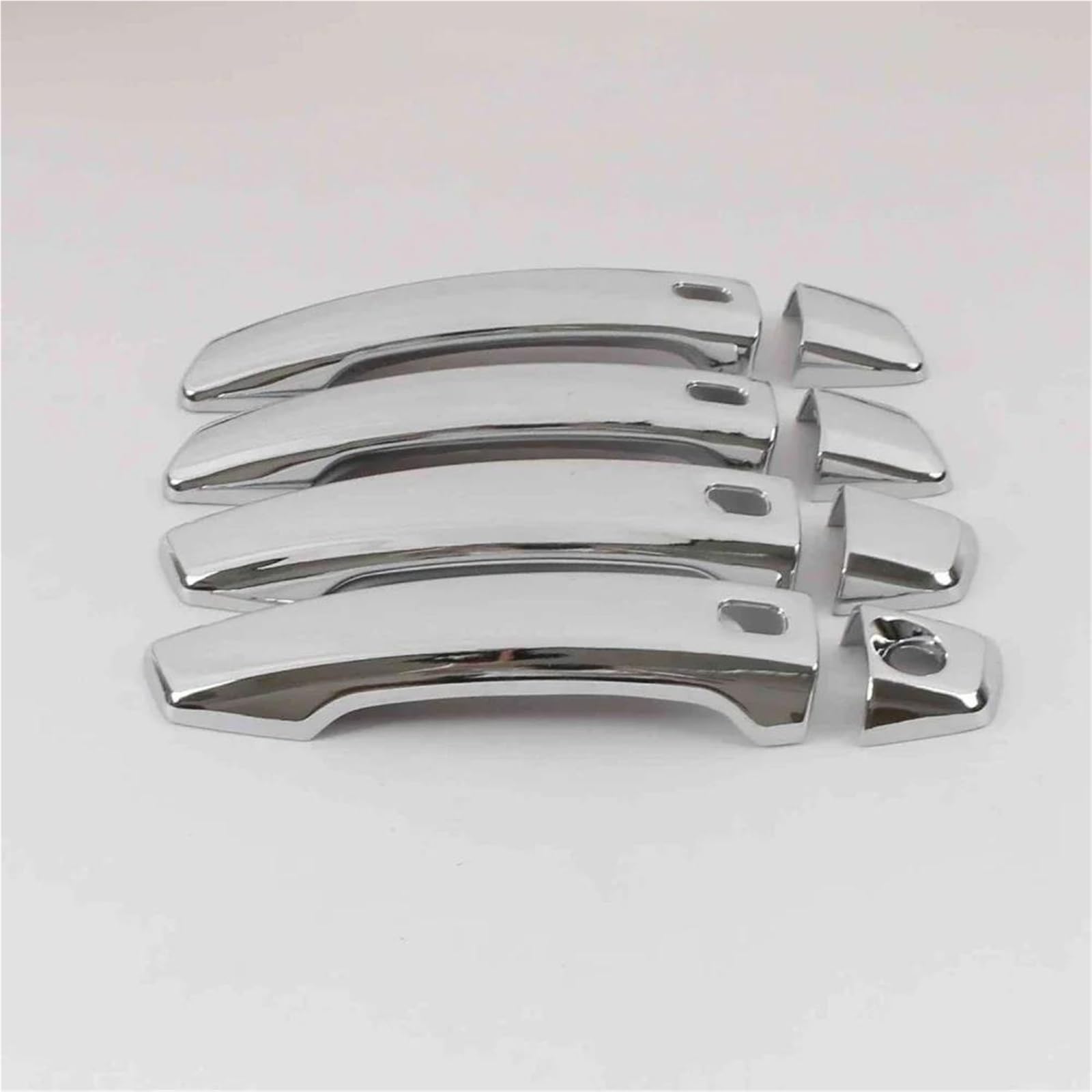 NMJLQW Exterior Decoration for A3 S3 2014-2020 Carbon Fiber Chrome Car Door Handle Cover Trim Sticker Styling Auto Accessories(Silver Handle)