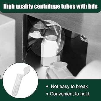 400Pcs 0.2ml 0.5ml 1.5ml 2ml Plastic Test Tube with Lids,Plastic Centrifuge Tube with Lid, Micro Test Tubes Sample Vial,for Laboratory Pigments Lab Industrial Use