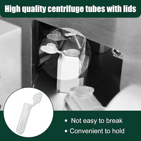 400Pcs 0.2ml 0.5ml 1.5ml 2ml Plastic Test Tube with Lids,Plastic Centrifuge Tube with Lid, Micro Test Tubes Sample Vial,for Laboratory Pigments Lab Industrial Use