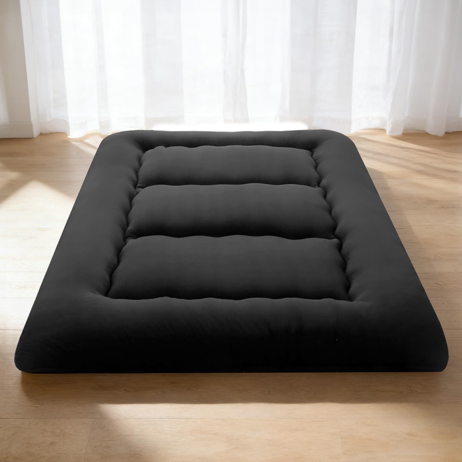 DUMOS Japanese Floor Mattress Twin Size, Futon Mattress Foldable with Removable Washable Cover, Portable Roll Up Tatami Mat for Kids Room, Dorm,