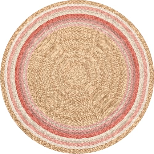 Viniliko, Alfombra de Vinilo Líneas Rosas [Diam] 100 cm