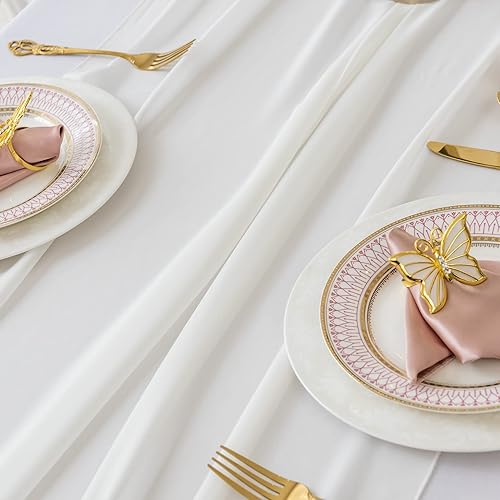 Miniatura 3 de Paquete de 6 caminos de mesa de gasa de 10 pies de 29 x 120 pulgadas, camino de mesa romántico transparente para boda, fiesta de cumpleaños,