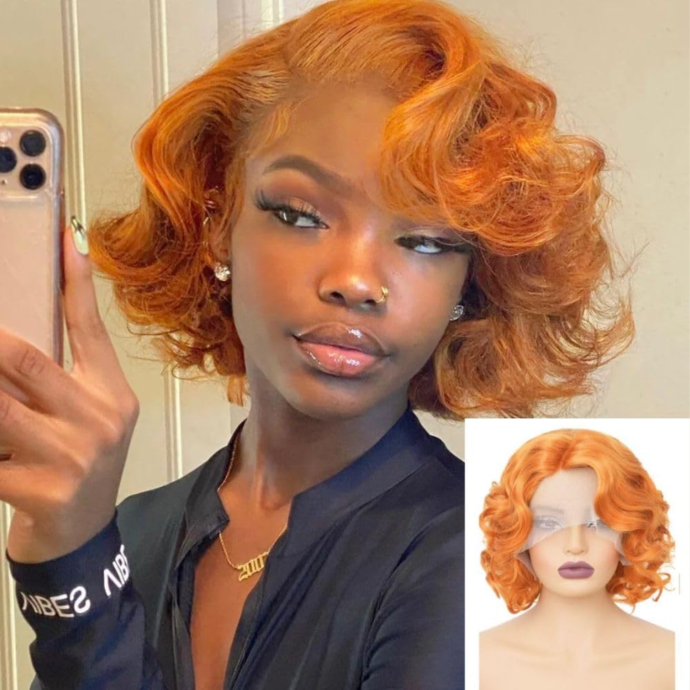 White Lace Front Curly Wig for Women Side Part Shoulder Length Wigs Cosplay Halloween Synthetic Hair Wigs