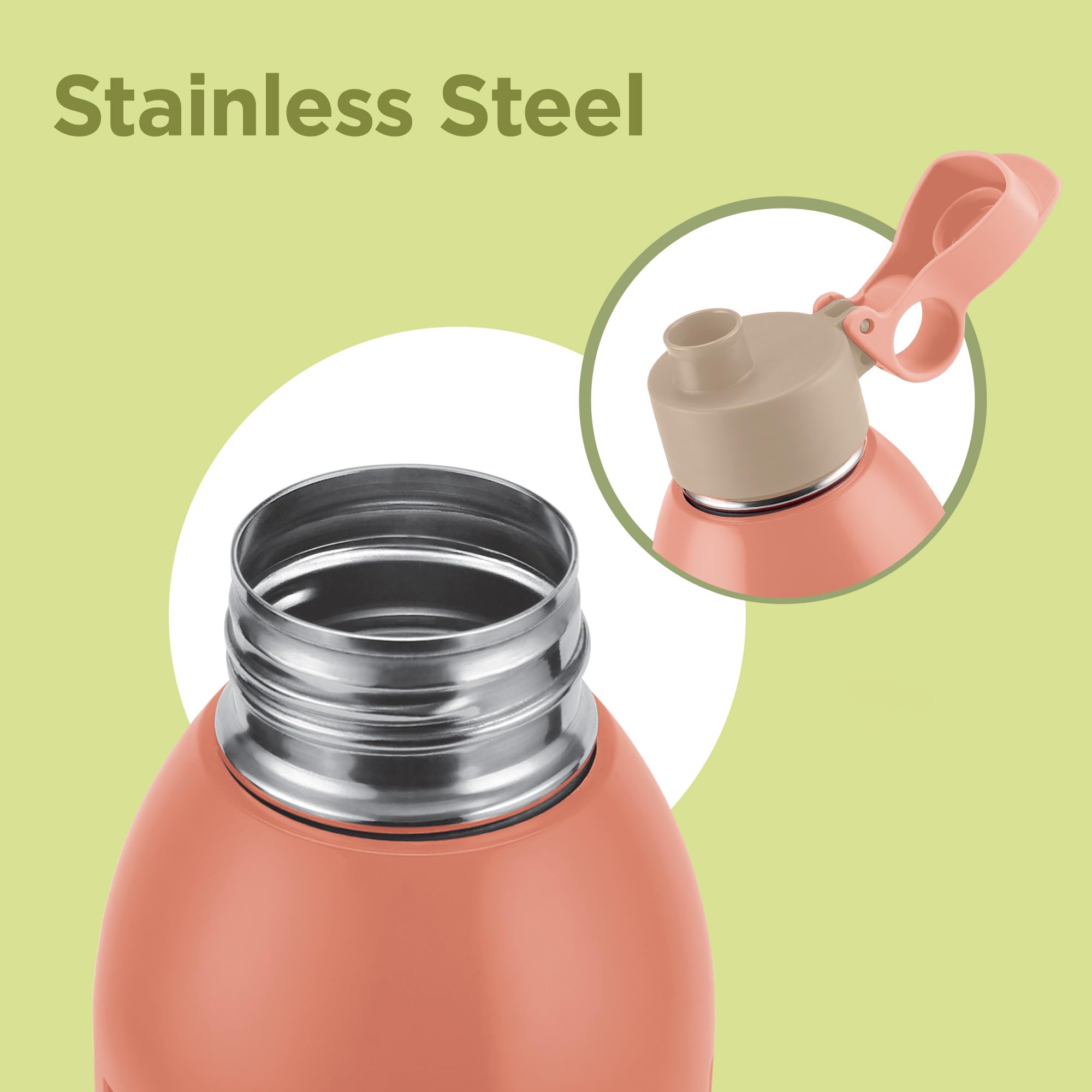 Milton Steel Vigor Thermoware - Leak Proof Water Bottle -4