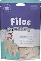 Filos Petisco para Cães Osso de Couro Digerível Dentito 280 Gr Sem Corantes Auxilia no Controle do Tartaro e Massageia as Gengivas