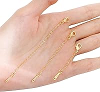 Vista 6 de Extensores de collar de oro, cadena extensora chapada en oro de 14 quilates, extensores de cadena para collares, pulseras, cadenas de extensión