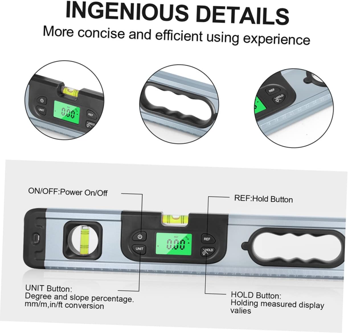 Digital Protractor Angle Tool for Woodworking Battery Operated Inclinometer Level Protractor High Precision Measuring Tool