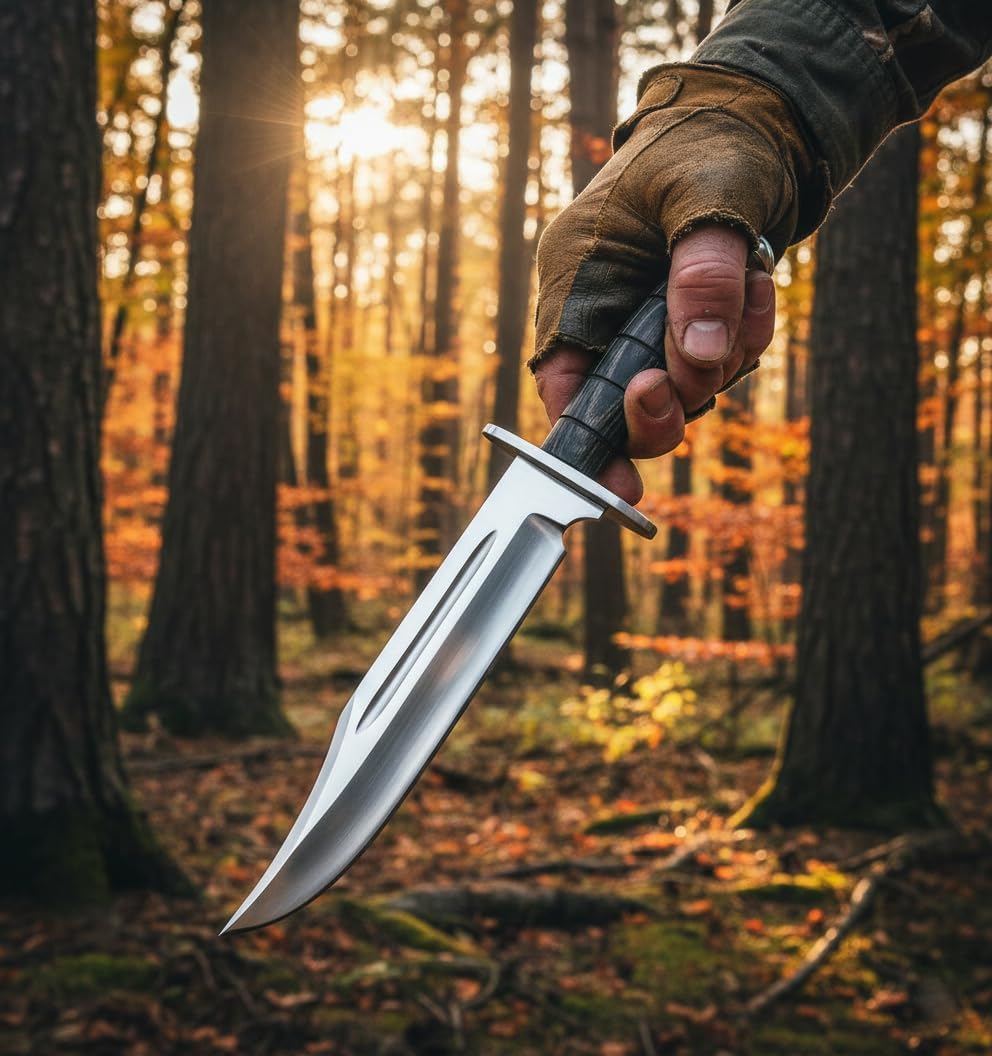 D2 Handmade 13 Inches Bowie Knife Full Tang Fixed Blade Knife with Sheath Hunting Knife with Micarta Handle Ideal for Camping, Hiking, Survival And Bushcraft