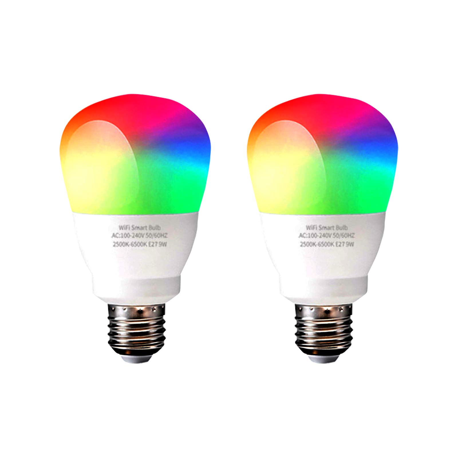 NA Bombillas De Luz Inteligentes Que Funcionan con Alexa Y Google Home, Bombillas De Luces LED Que Cambian De Color Regulables con WiFi, E26 9W Control De Voz RGB Bombilla Colorida E27