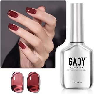 GAOY Jelly Nude Gel Nail Polish, 16ml Sheer Translucent Soak Off Gel Polish, UV Light Cure for Nail Art DIY, 1627 Splendor