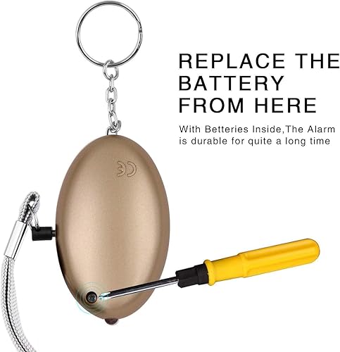 Miniatura 4 de KOSIN - Alarma personal de sonido seguro, paquete de 5 llaveros de alarma de seguridad personal de 140 dB con luces LED, alarma de seguridad de