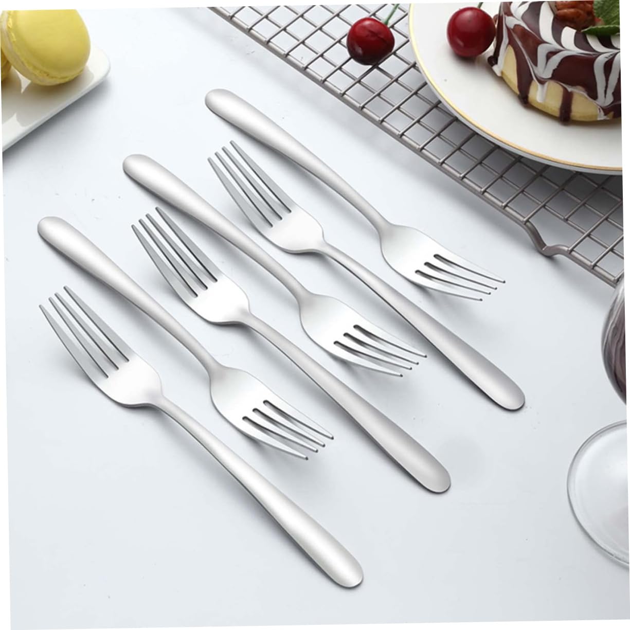 LABRIMP 24piezas Tenedor De Postre Acero Inoxidable Diseño Elegante Para Tartas Frutas Cumpleaños Resistente