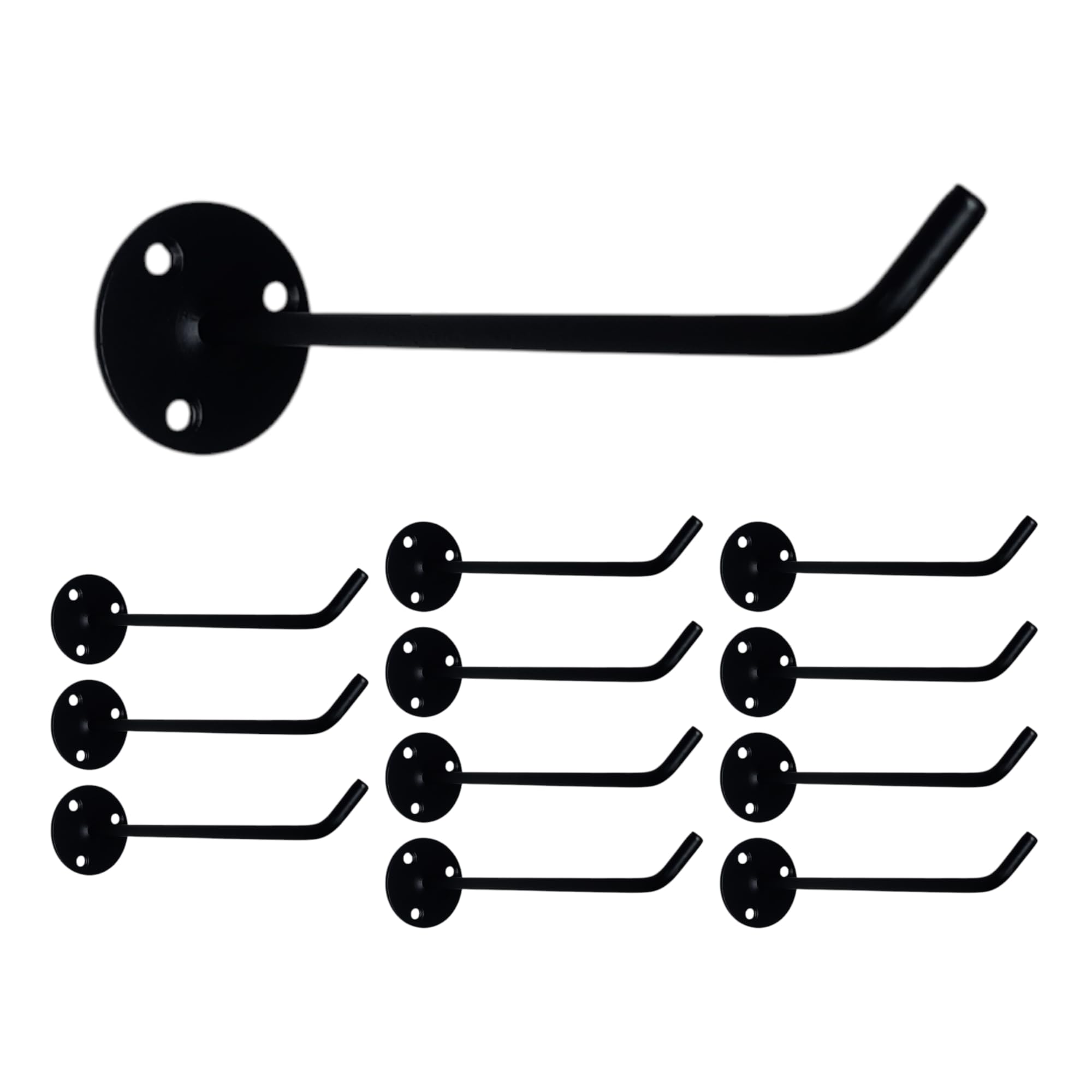 6" 12 Pcs Wall Mount Display Hooks of Steel | Pegboard Hook for Display and Hanging in Showrooms, General Stores, Garment Stores, Mobile Shops (Black, 6 Inch, Pack of 12)-image-1