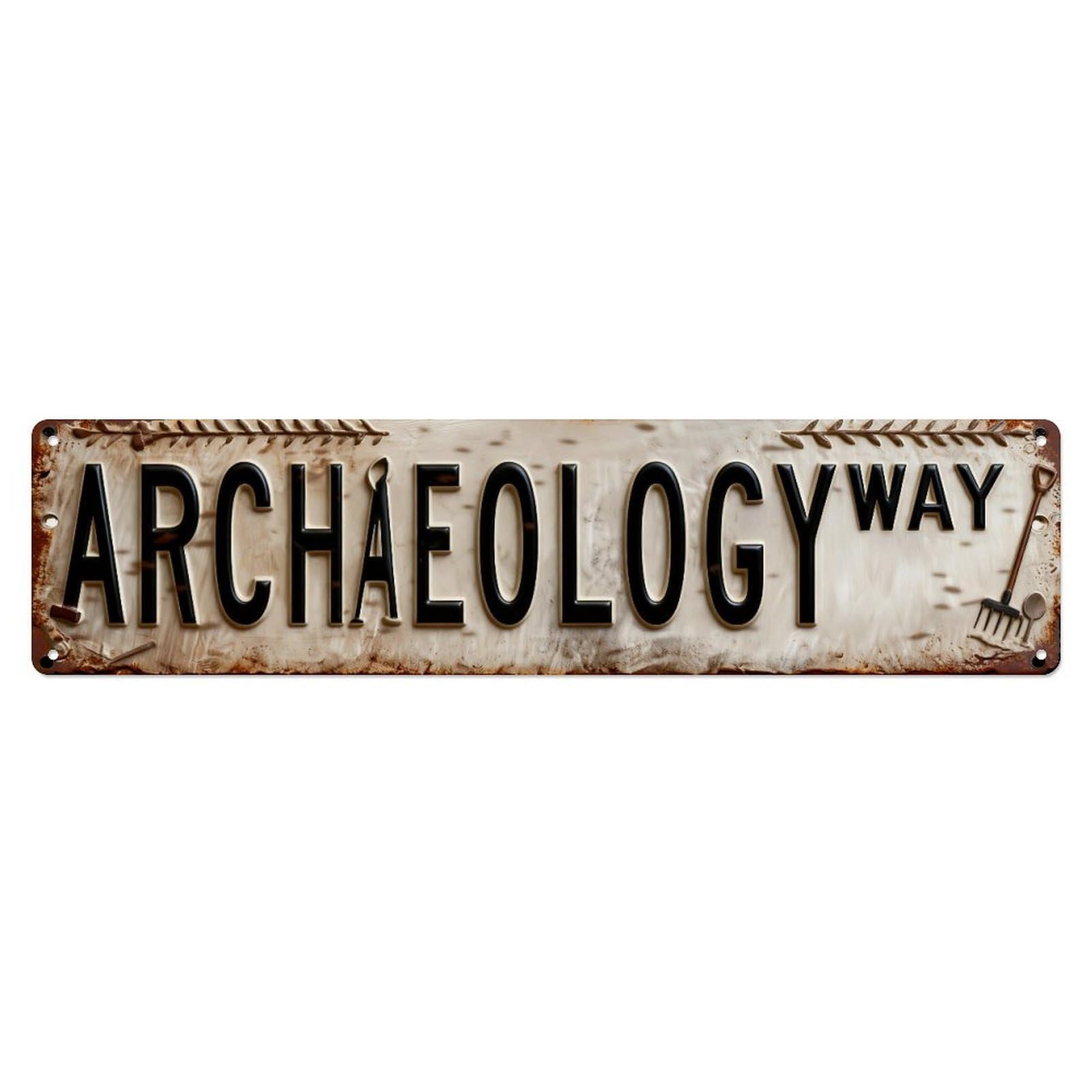 Archaeologist Way Sign Pattern Metal Tin Sign Plaque