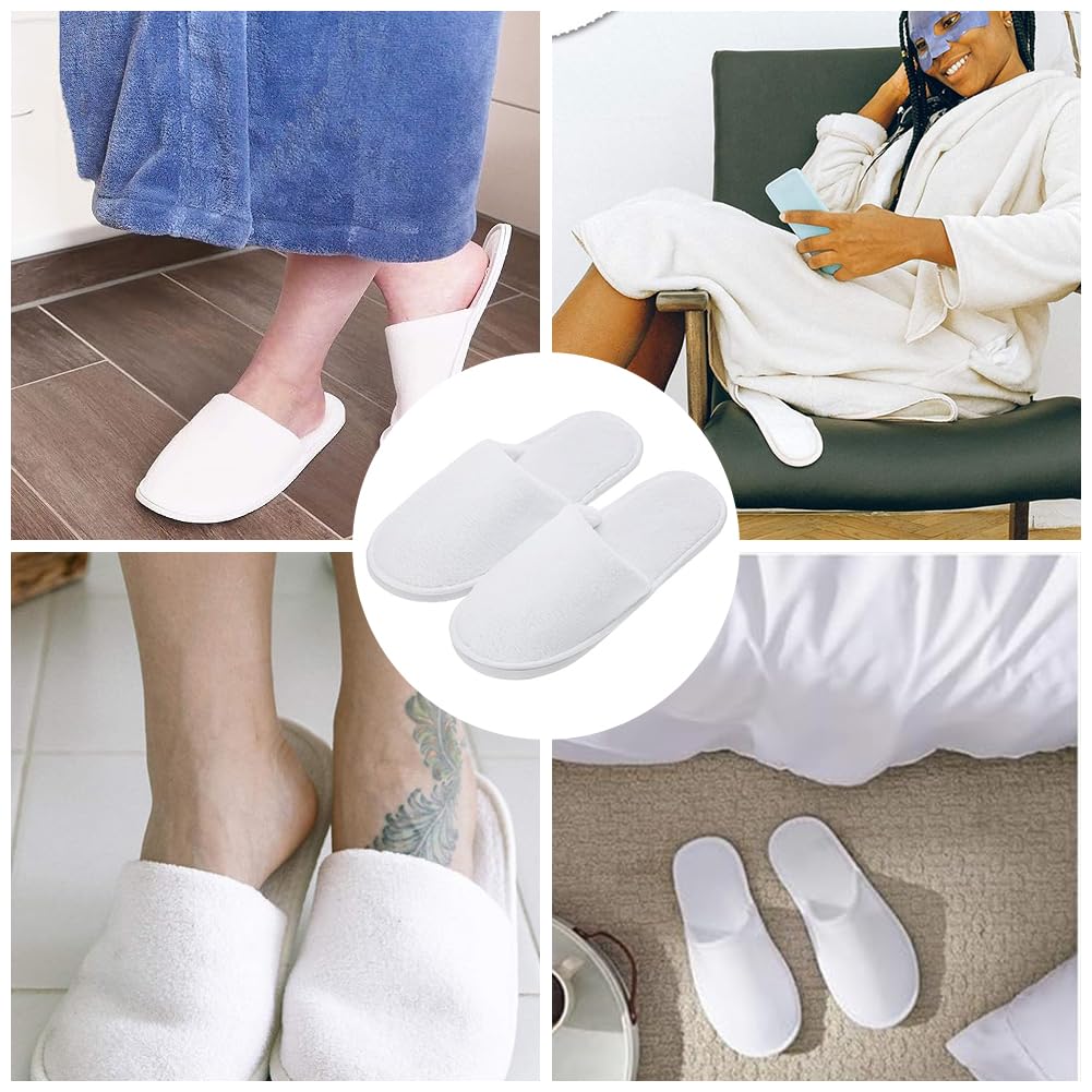 Rakiuty Pantofole SPA, Monouso per Hotel e Casa, Confortevoli, 3 Paia, Bianco
