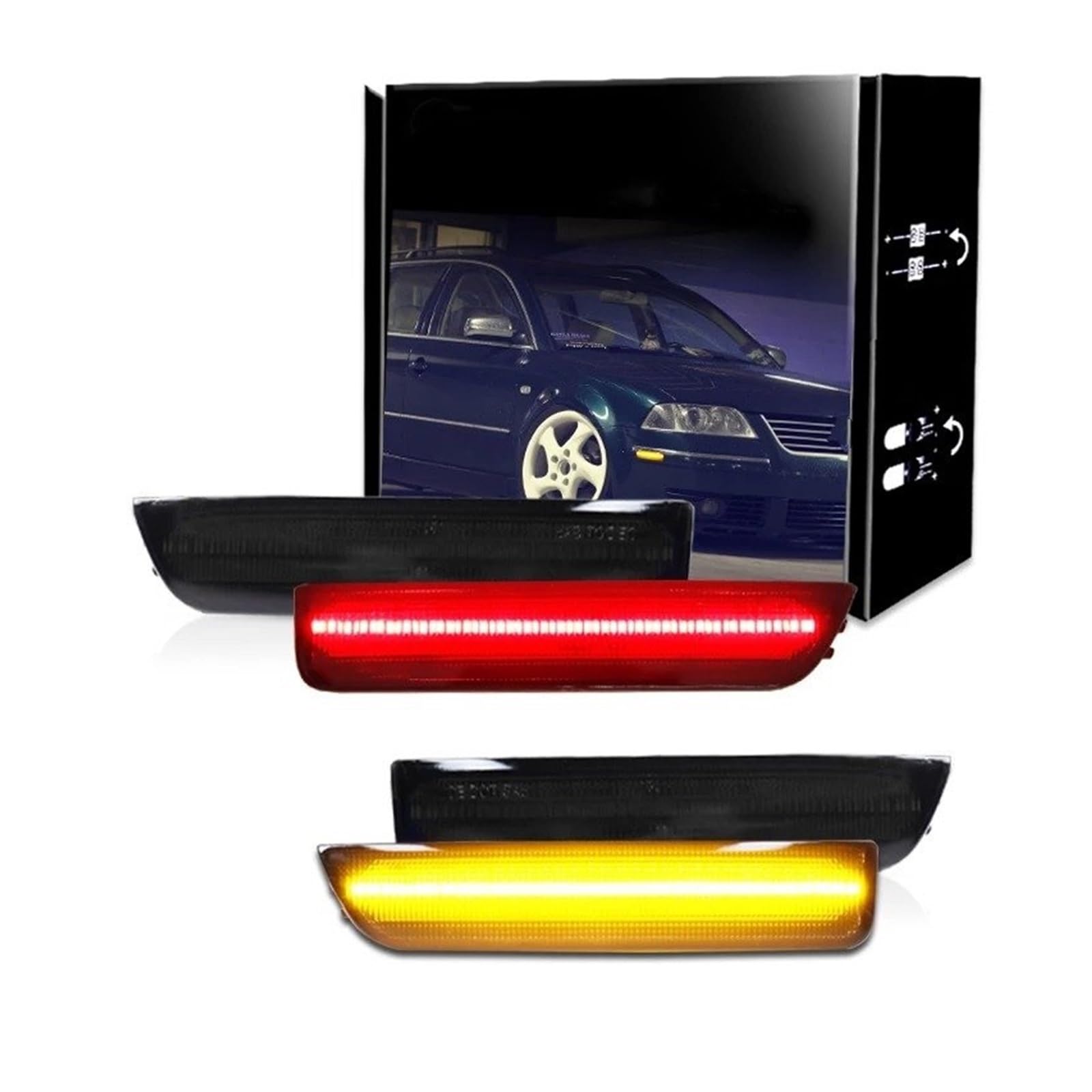 Lampada Specchietto Retrovisore Per Vw Per Passat B5.5 2001 2002 2003 2004 2005 Paraurti Anteriore Angolo Auto T10 Luce Posizione Laterale Ambra Indicatori Direzione/Luci Guida Auto Segnale Lampada(4p