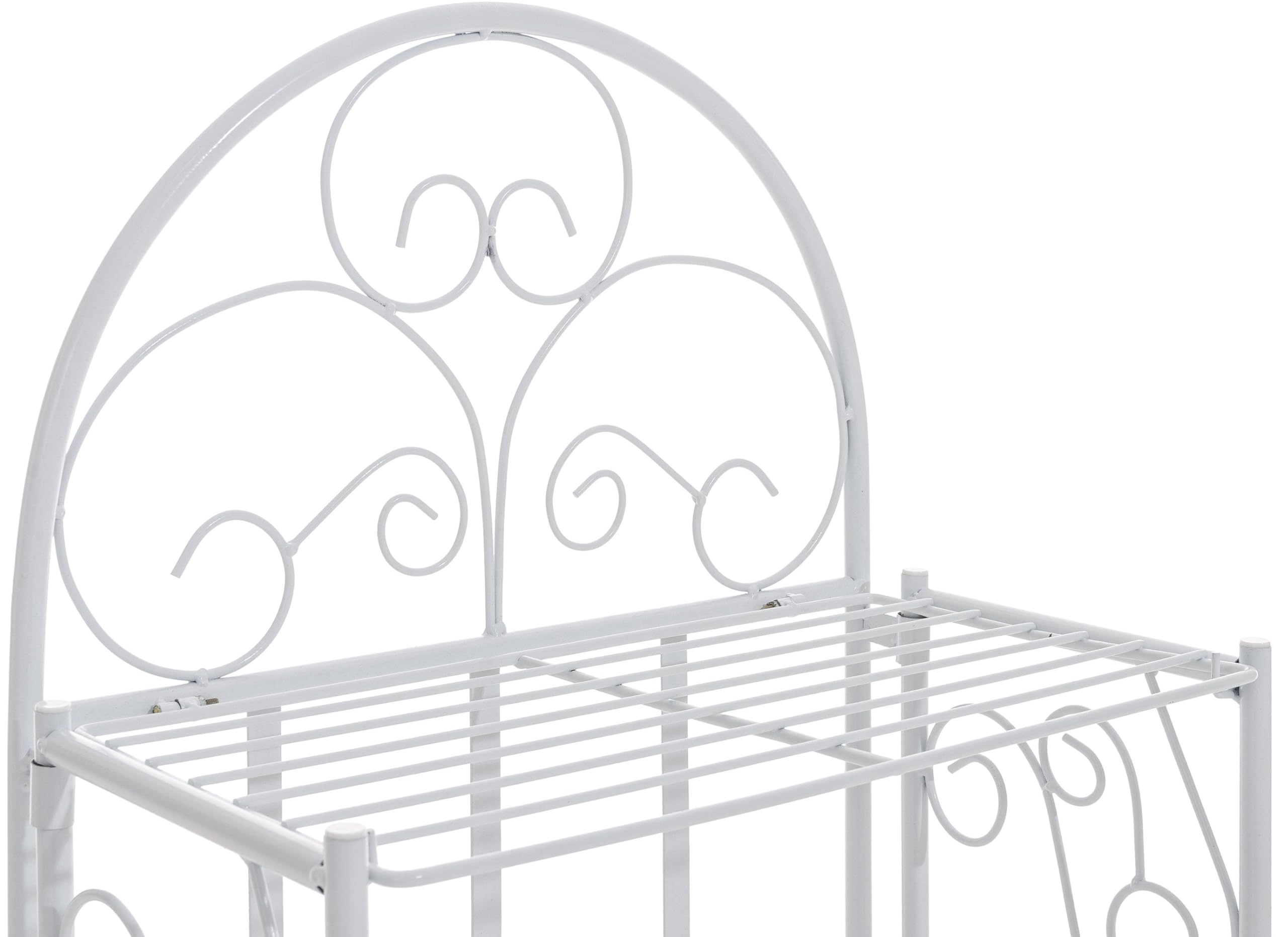 CLP Scaffale Rosa, stabile in stile country | Scaffale pieghevole in ferro con 3 ripiani | Disponibile in vari colori, Colore:bianco