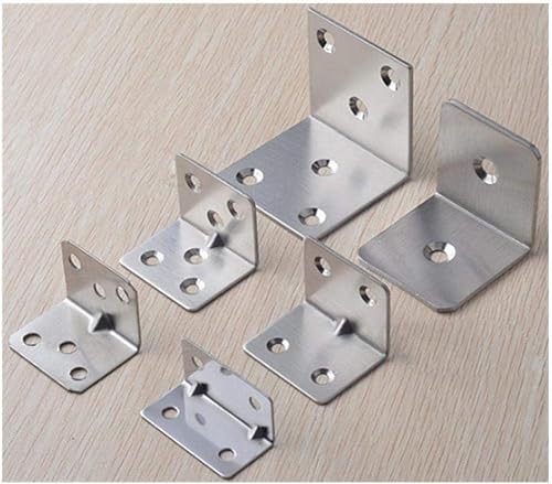 FAVIYA Corner Reinforced Metal BracesSteel Square Corner Code, Shelf Support 90 Degree Connecting Piece, Angle Iron Bracket Fixing Piece-Long Square 20 * 20 * 40 * 1 * 10