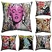 JWEK Housse de Coussin 6 Ensembles de canapé Hug Taie d'oreiller Street Art Décoration Taie d'oreiller Canapé Coton Lit Taie d'oreiller 45X45Cm Nordic Taie d'oreiller Décoration