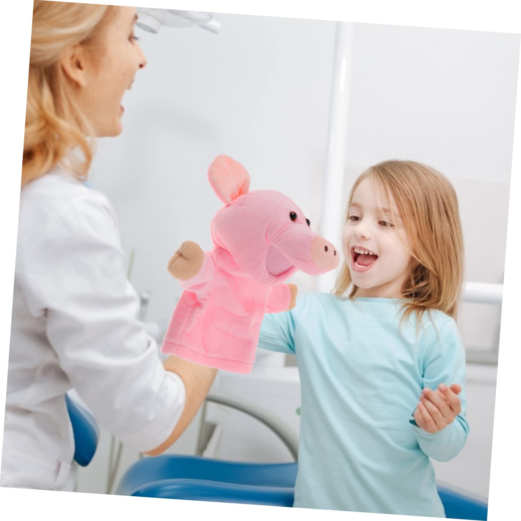 Marioneta de Mano de Cerdo de Peluche Rosa Juguete Educativo Felpa y Algodón PP Lavable para Niños Juegos de rol y Cuentos Antes de Dormir