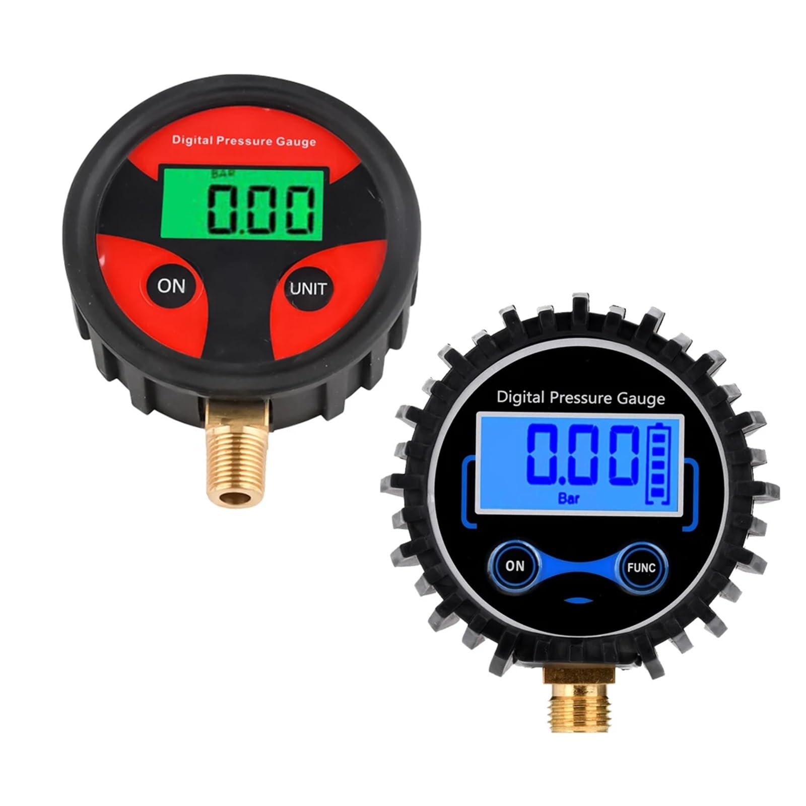 Manometro digitale LCD pneumatici 0-200PSI con luce a LED auto, camion, moto(Rot)
