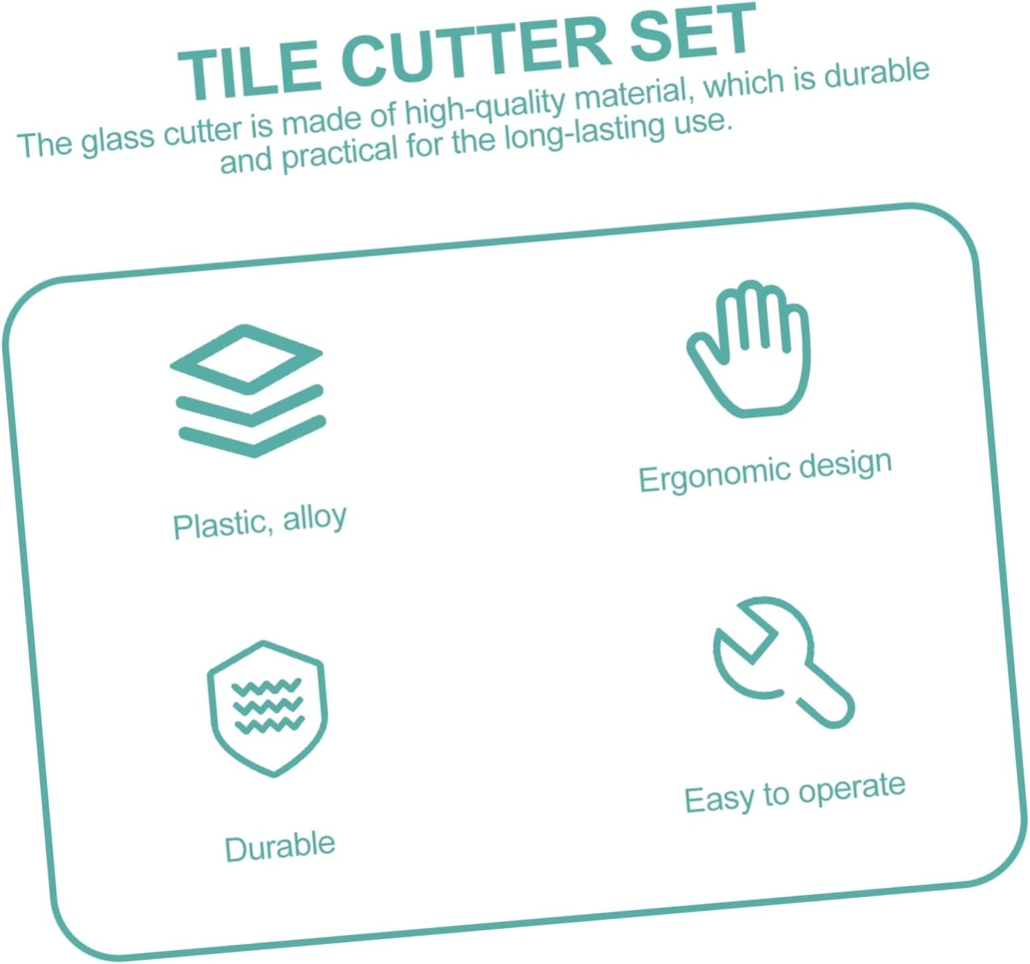 MUELODSIC 1set Roller Design Glass Cutter Kit Ergonomic Tile Glass Opener Tool for Cutting Tiles Non- Handle for Safe Efficient Use