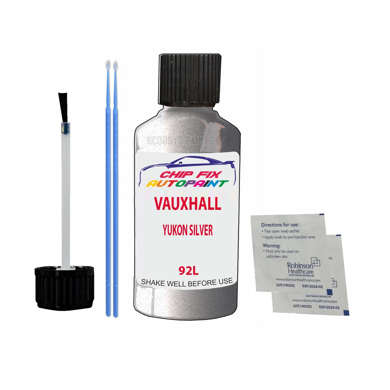 Scoobys Paints Back In The Mix Yukon Silver Touch Up Paint For Opel/Vauxhall Corsa 92L 1999-2000 30Ml Bottle Brush Scratch Stone Chip Repair Pen