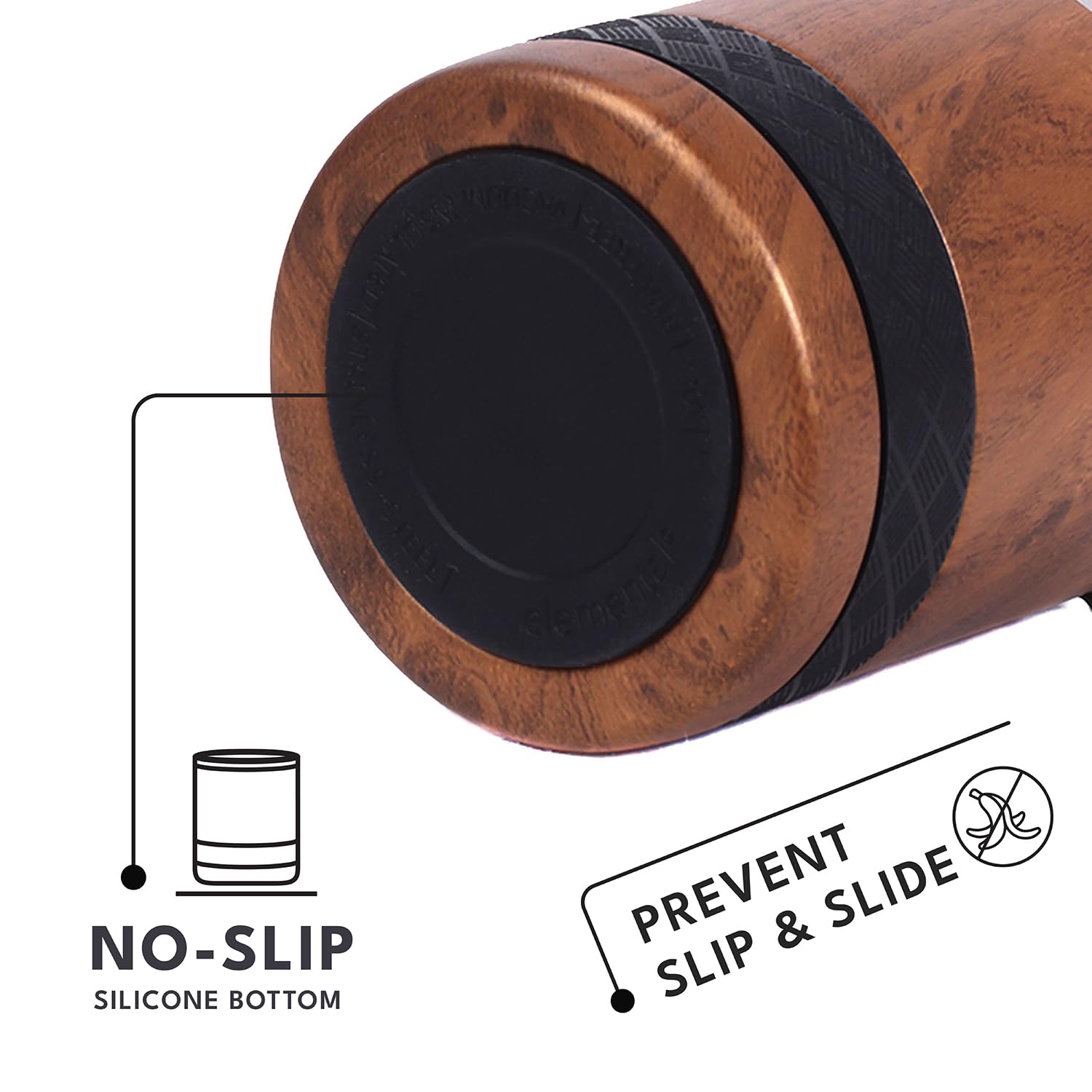 Elemental Recess Lowball - Juego de 2 vasos de acero inoxidable de triple pared de 10 onzas con tapa de Tritan irrompible, vaso de whisky aislado, taza de café aislada para bebidas calientes y frías,