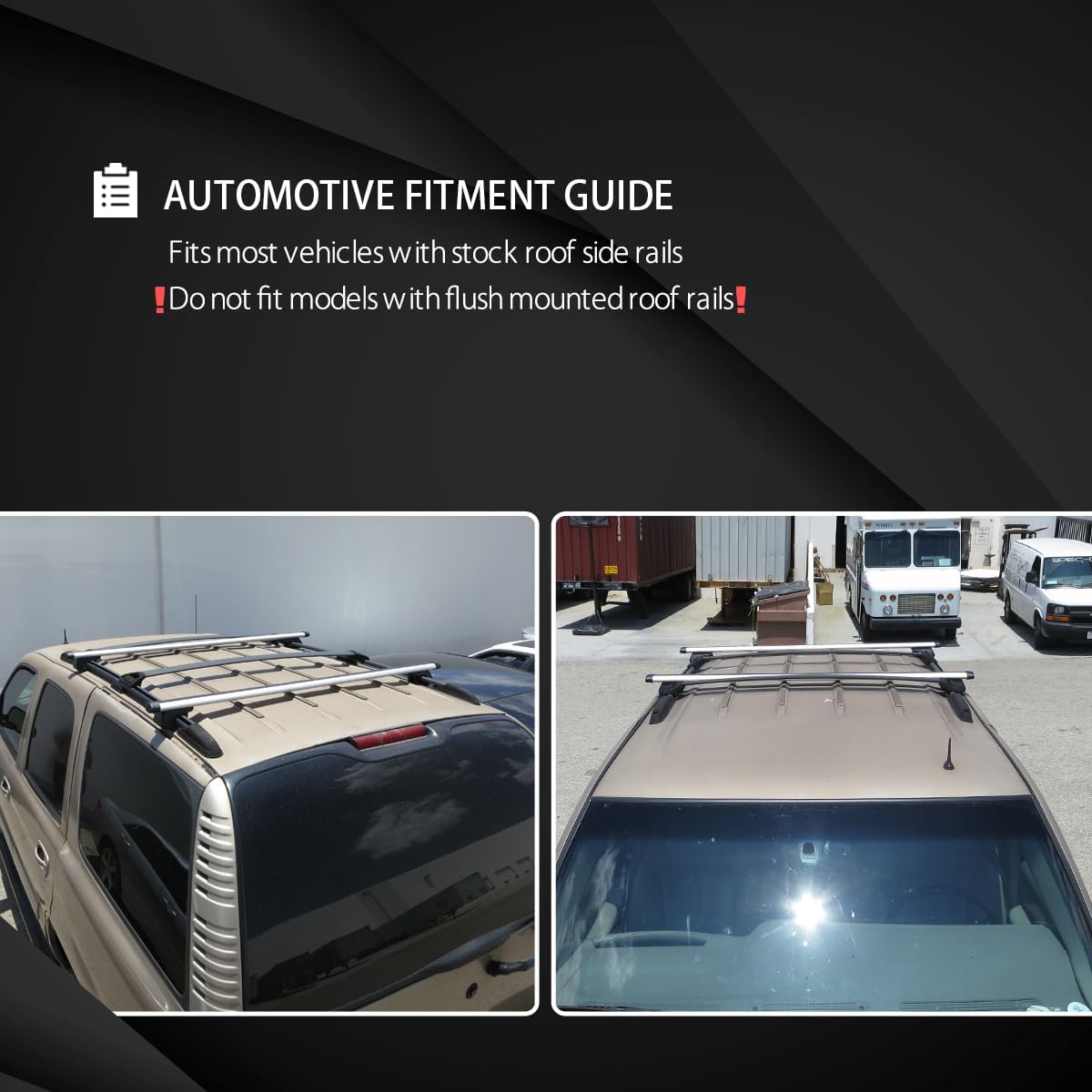 AUTOZENSATION Cross Bar Roof Cargo Luggage Rack, Adjustable 53" Car Top Silver Aluminum