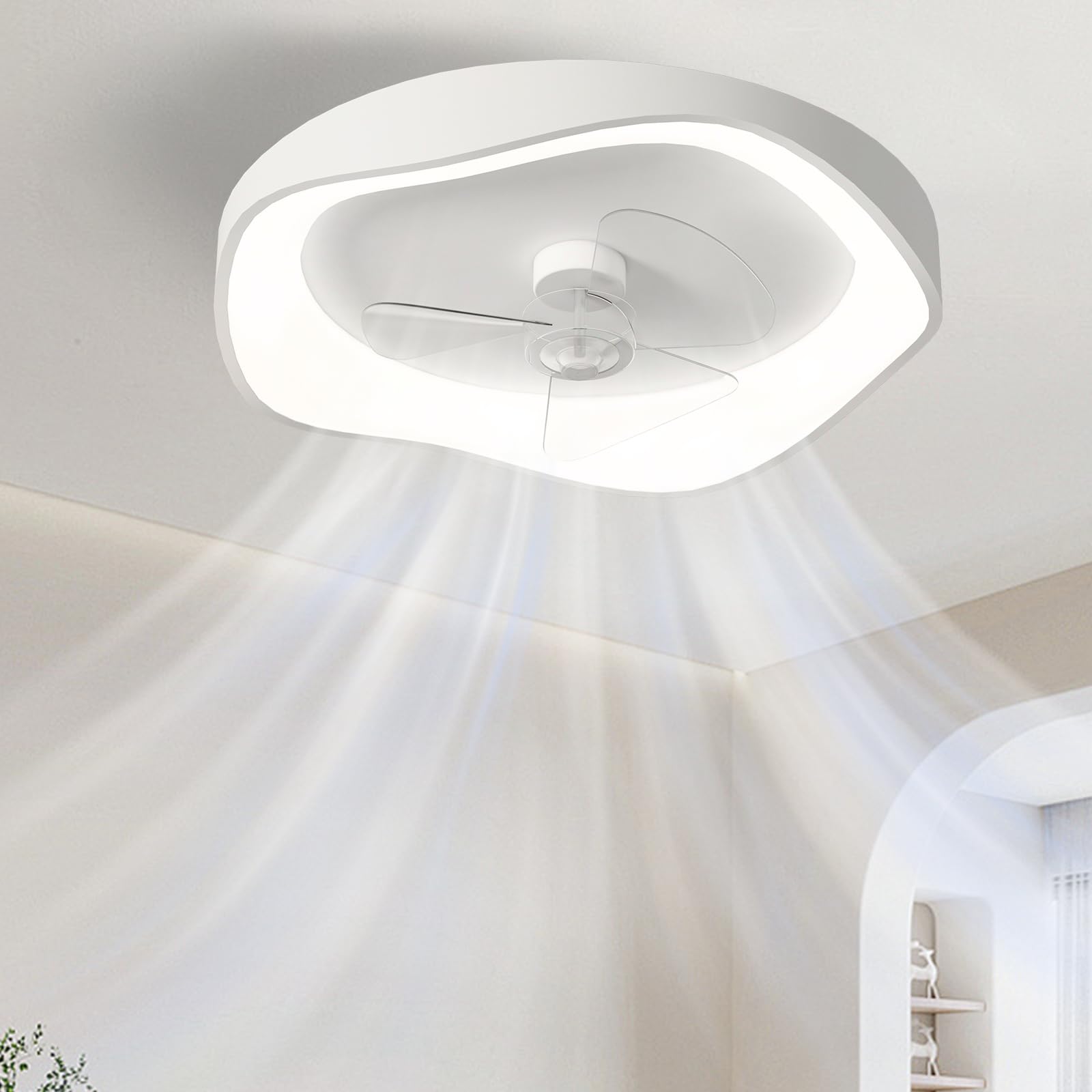 Ventilateur de plafond silencieux LED télécommandé pour salon