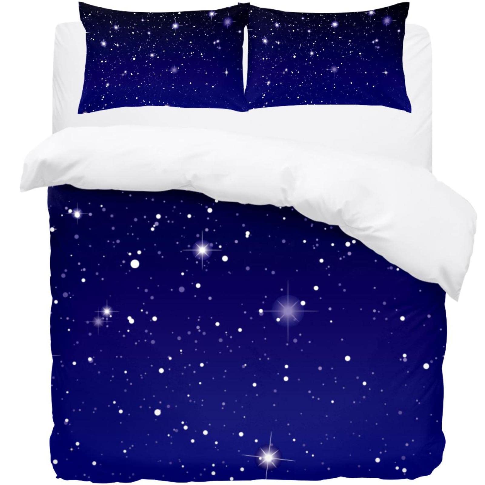 Housse de couette avec 2 taies motif étoiles étincelantes en textile de qualité supérieure