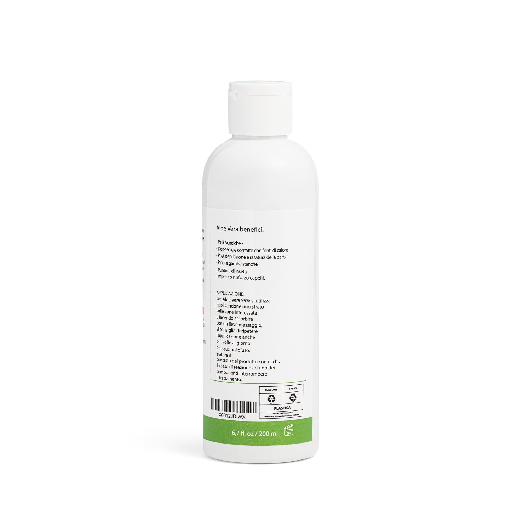 Aloe Vera Gel Puro, da coltivazione biologica. Per Viso, Corpo e Capelli. Idratante, rinfrescante post scottature solari, post depilazione e rasatura.(Confezione da 2 x 200 ml)