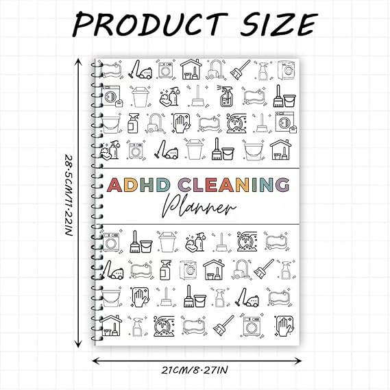 ADHD Cleaning Planner Bundle for Adults, Cleaning Schedule for Adults Daily Weekly Monthly Household Cleaning Schedule Organizer with Task Checklists, Visual Trackers Routines