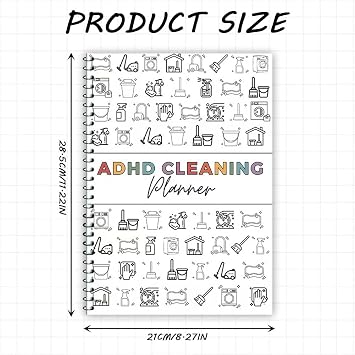 ADHD Cleaning Planner Bundle for Adults, Cleaning Schedule for Adults Daily Weekly Monthly Household Cleaning Schedule Organizer with Task Checklists, Visual Trackers Routines
