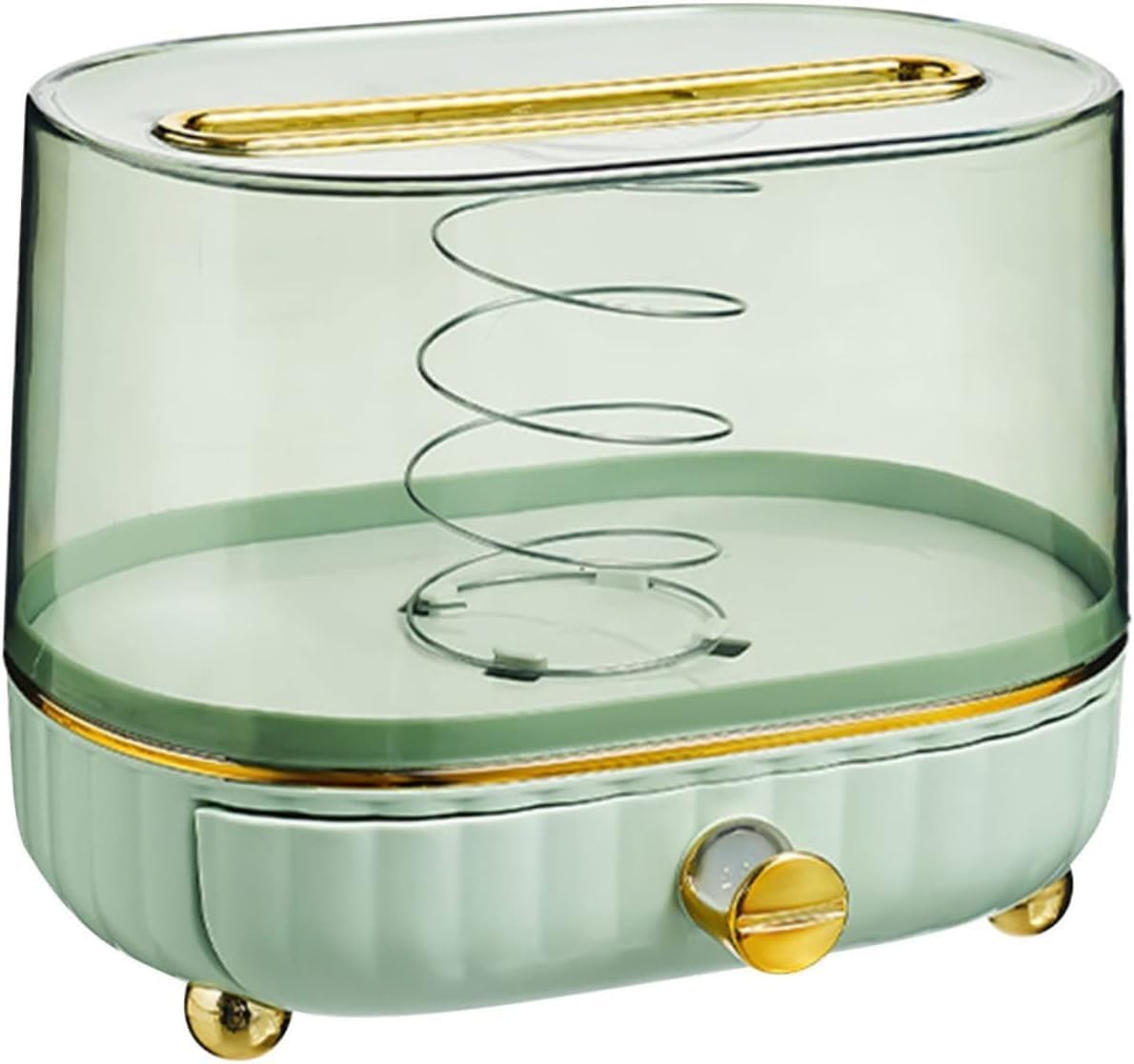 AMPLIN Desktop Tissue Box Tissue Holders Decorative Clear Container Clear Tissue Box Clear Tissue Box Cover Box Dispenser Clear Napkin Box Holder Clear Tissue Box Holder Napkin || Pack of 1 (Green)