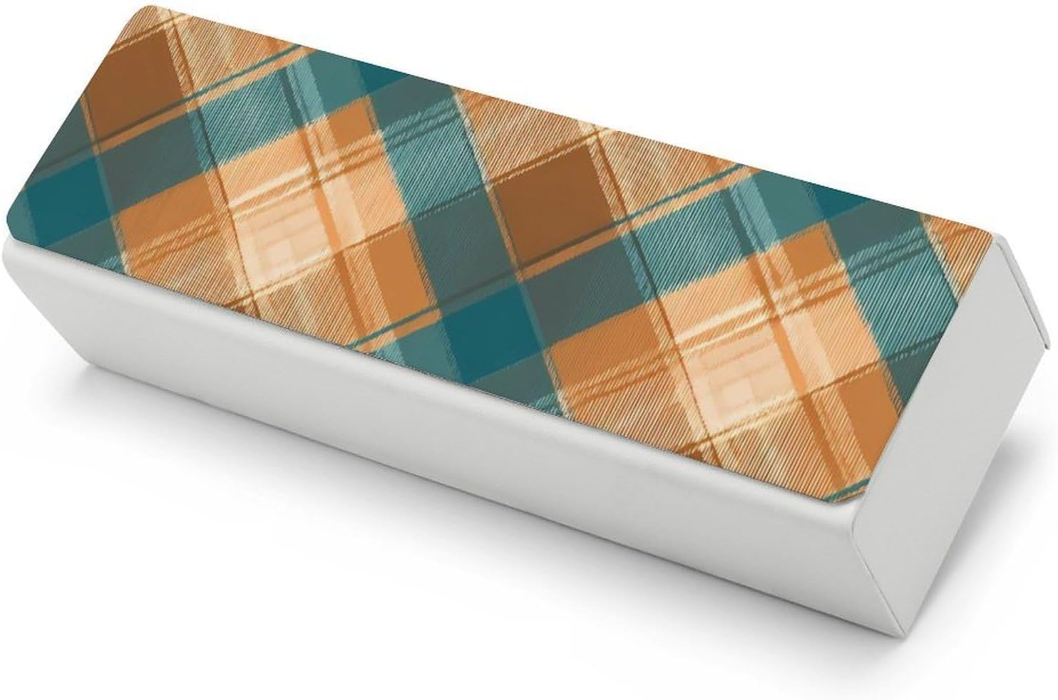 Yellow Scottish Plaid Eyeglasses Case with Cleaning Cloth