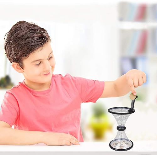 Miniatura 7 de ArtCreativity Hucha con moneda Vortex de 10.5 pulgadas para niños y adultos, divertida caja de ahorros de dinero que gira suelta cambio, el mejor